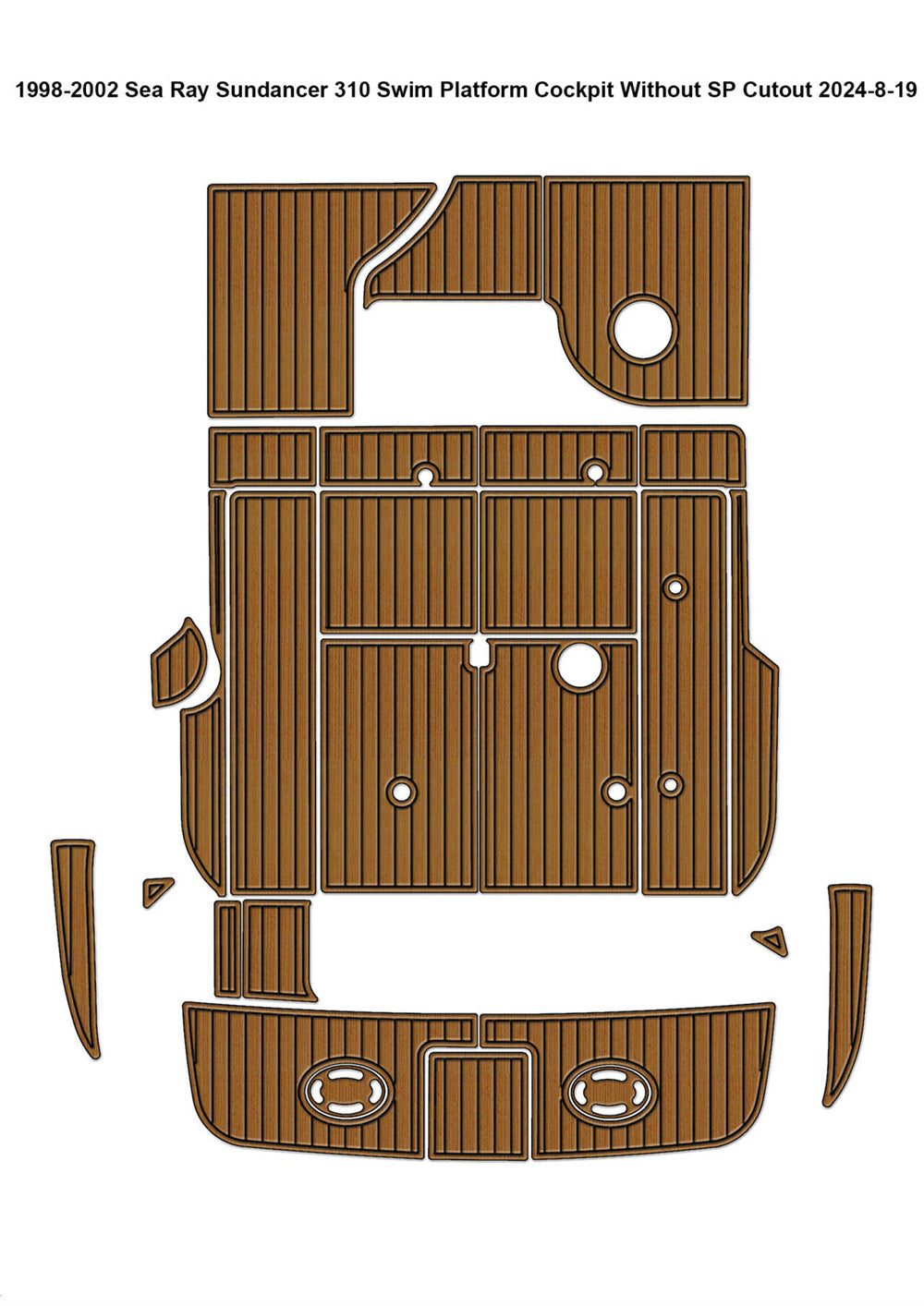 1998-2002 Sea Ray Sundancer 310 Swim Platform Cockpit Pad Boat EVA Teak Floor SeaDek MarineMat Gatorstep Style Self Adhesive