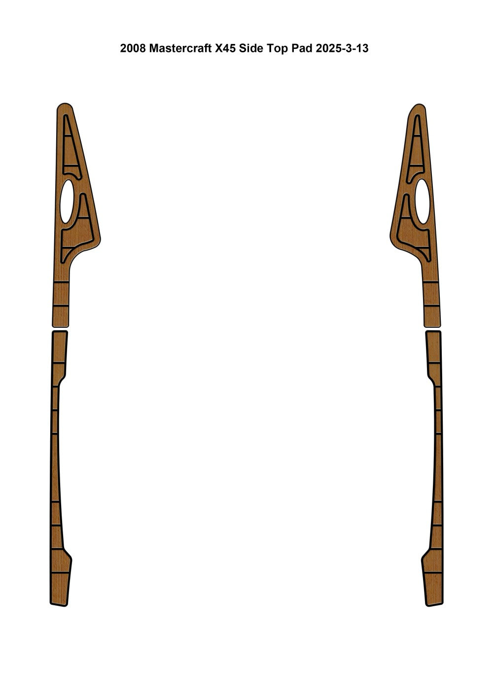 2008 Mastercraft X45 Side Top Pad Boat EVA Teak Deck Foam Faux Floor Mat SeaDek MarineMat Gatorstep Style Self Adhesive