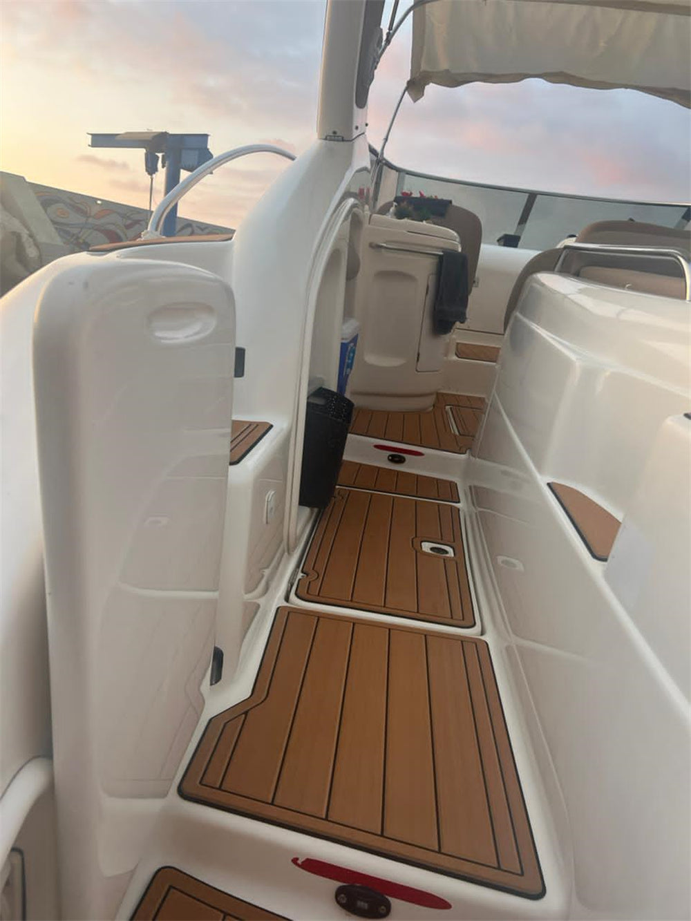 2000 Cranchi 39 Endurance Swim Platform Cockpit Pad Boat EVA Teak Deck Floor Mat SeaDek MarineMat Gatorstep Style Self Adhesive