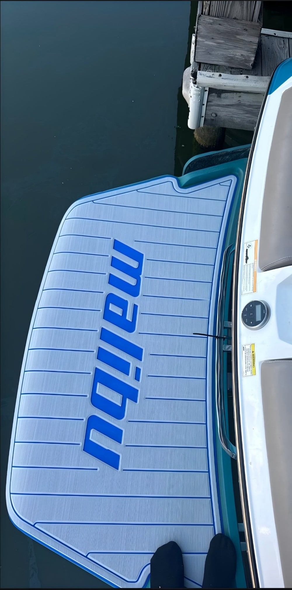 2013 Malibu 22 MXE Swim Platform Step Pad Boat EVA Foam Faux Teak Deck Floor Mat Seadek MarineMat Gatorstep Style Self Adhesive