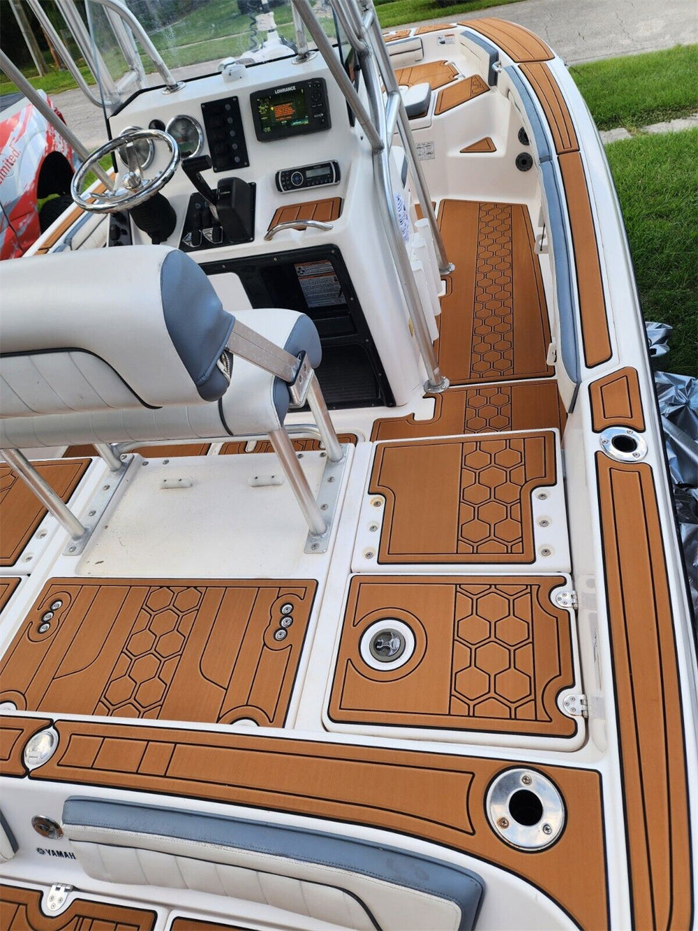 2016 Yamaha 190FSH Sport Swim Platform Cockpit Pad Boat EVA Foam Teak Floor Mat SeaDek MarineMat Gatorstep Style Self Adhesive