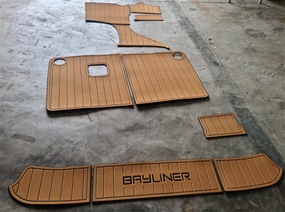 2002 Bayliner 2455 Swim Platform Cockpit Boat EVA Foam Faux Teak Deck Floor Pad Mat SeaDek MarineMat Gatorstep Style Self Adhesive