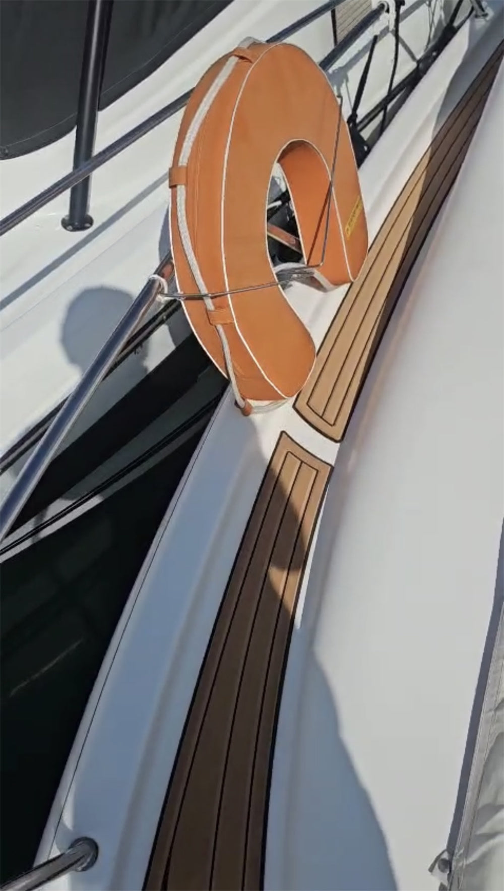 2004 Jeanneau Leader 805 Swim Platform Step Cockpit Boat Pad EVA Foam Faux Teak Deck Floor Mat Seadek MarineMat Gatorstep Style Self Adhesive