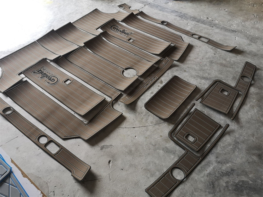 1998 Carolina Classic 28 Cockpit Pad Boat EVA Foam Faux Teak Deck Floor Mat SeaDek MarineMat Gatorstep Style Self Adhesive