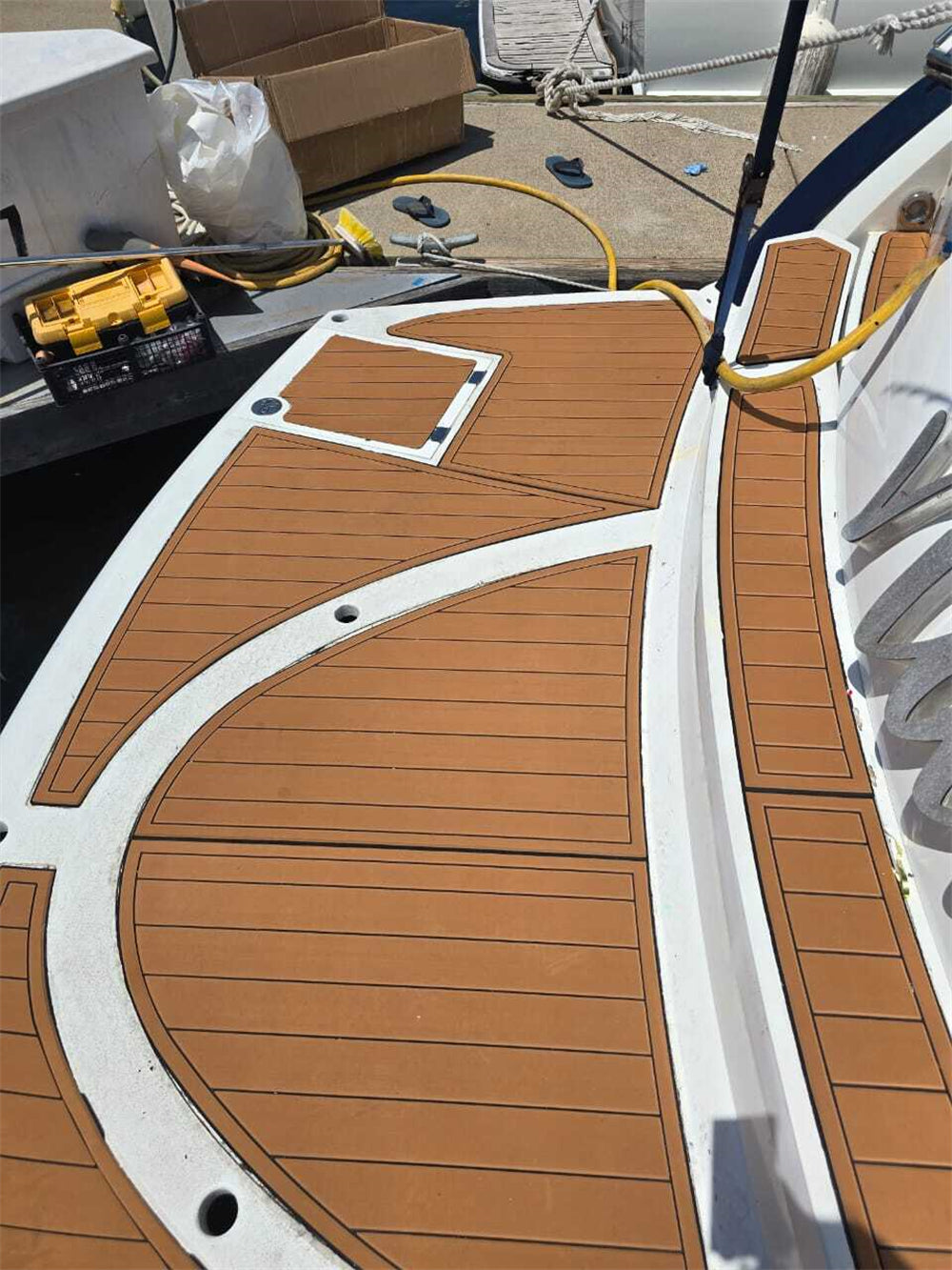 2003 Sunseeker Portofino 46 Swim Platform Cockpit Pad Boat EVA Foam Teak Deck Flooring Mat SeaDek MarineMat Gatorstep Style