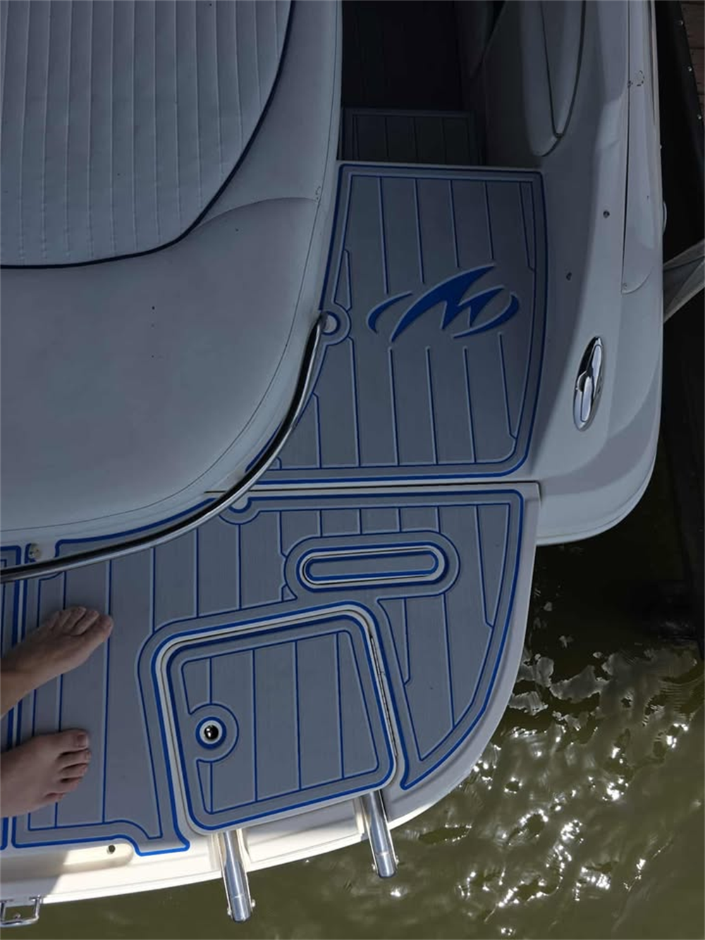 2005 Monterey 228SI Swim Platform Cockpit Pad Boat EVA Faux Teak Deck Floor Mat SeaDek MarineMat Gatorstep Style Self Adhesive