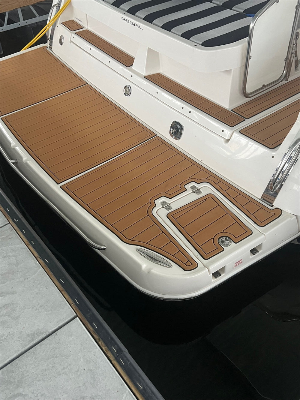 2004 Regal 3560 Swim Platform Cockpit Boat EVA Faux Foam Teak Floor Mat Seadek MarineMat Gatorstep Style Self Adhesive