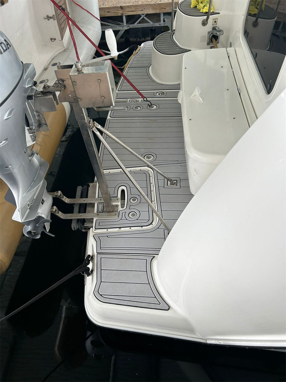 2006 Meridian 408 Swim Platform Step Pad Boat EVA Foam Faux Teak Deck Floor Mat