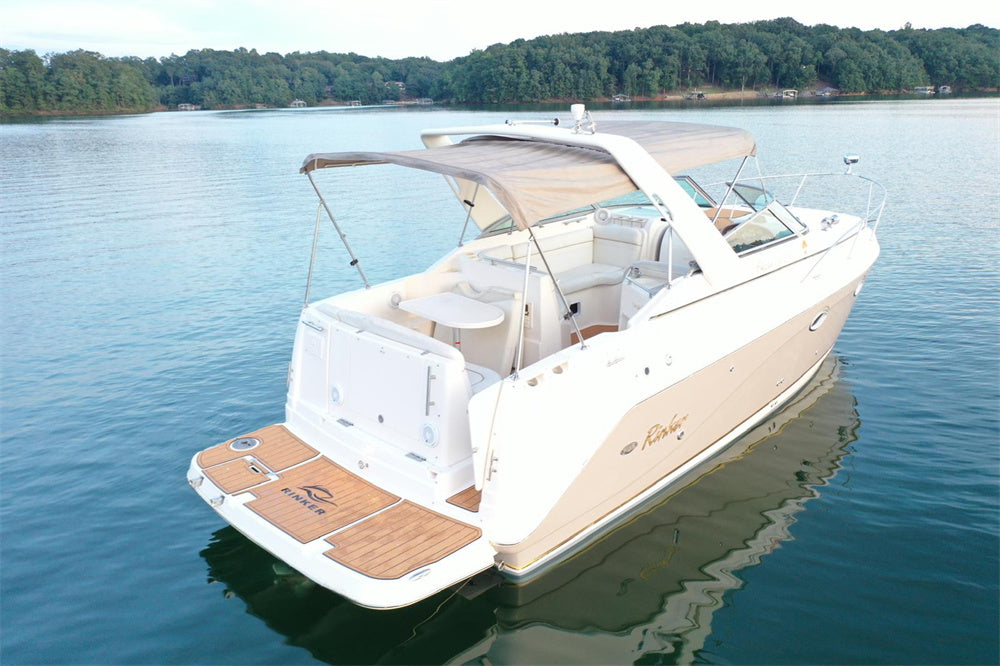 2005 Rinker Fiesta Vee 270 Swim Platform Cockpit Pad Boat EVA Foam Faux Teak Deck Floor Mat SeaDek Gatorstep Style Self Adhesive