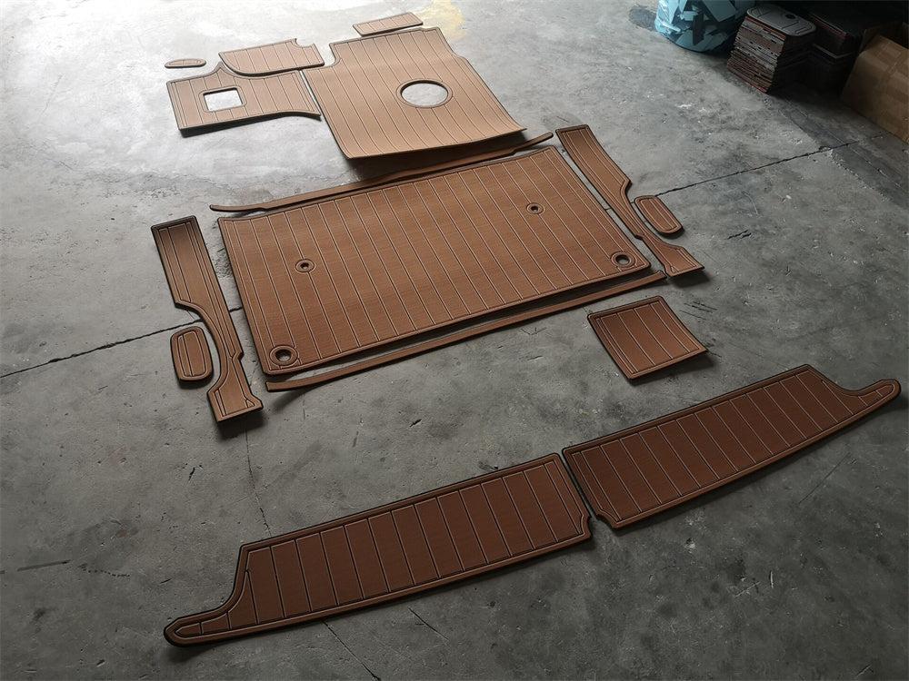 1999 Bayliner 2855 Swim Platform Cockpit Boat EVA Foam Faux Teak Deck Floor Pad Mat SeaDek MarineMat Gatorstep Style Self Adhesive