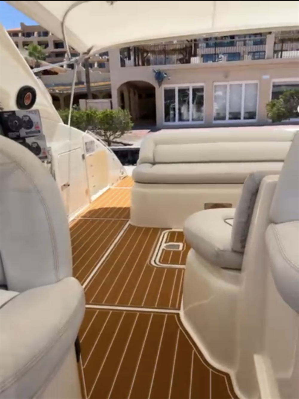 1996 Sunseeker Camargue 51 Cockpit Boat EVA Foam Faux Teak Deck Floor Mat Seadek MarineMat Gatorstep Style Self Adhesive