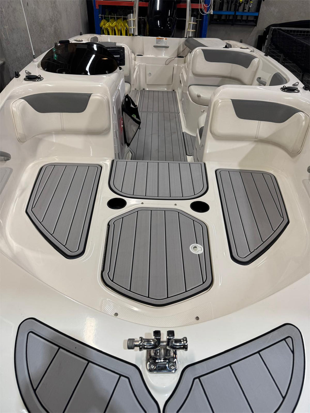 2016 Bayliner Element XL Swim Platform Cockpit Boat Pad EVA Foam Faux Teak Deck Floor Mat SeaDek MarineMat Gatorstep Style Self Adhesive