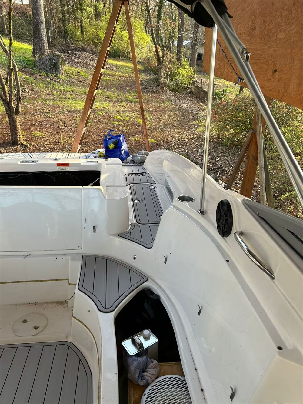 2009 Rinker Cuddy Captiva 246CC Swim Platform Cockpit Bow Pad Boat EVA Foam Faux Teak Floor Mat SeaDek Marine Mat Gatorstep