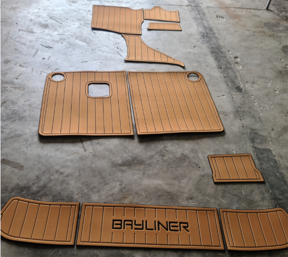 2002 Bayliner 2455 Swim Platform Cockpit Boat EVA Foam Faux Teak Deck Floor Pad Mat SeaDek MarineMat Gatorstep Style Self Adhesive