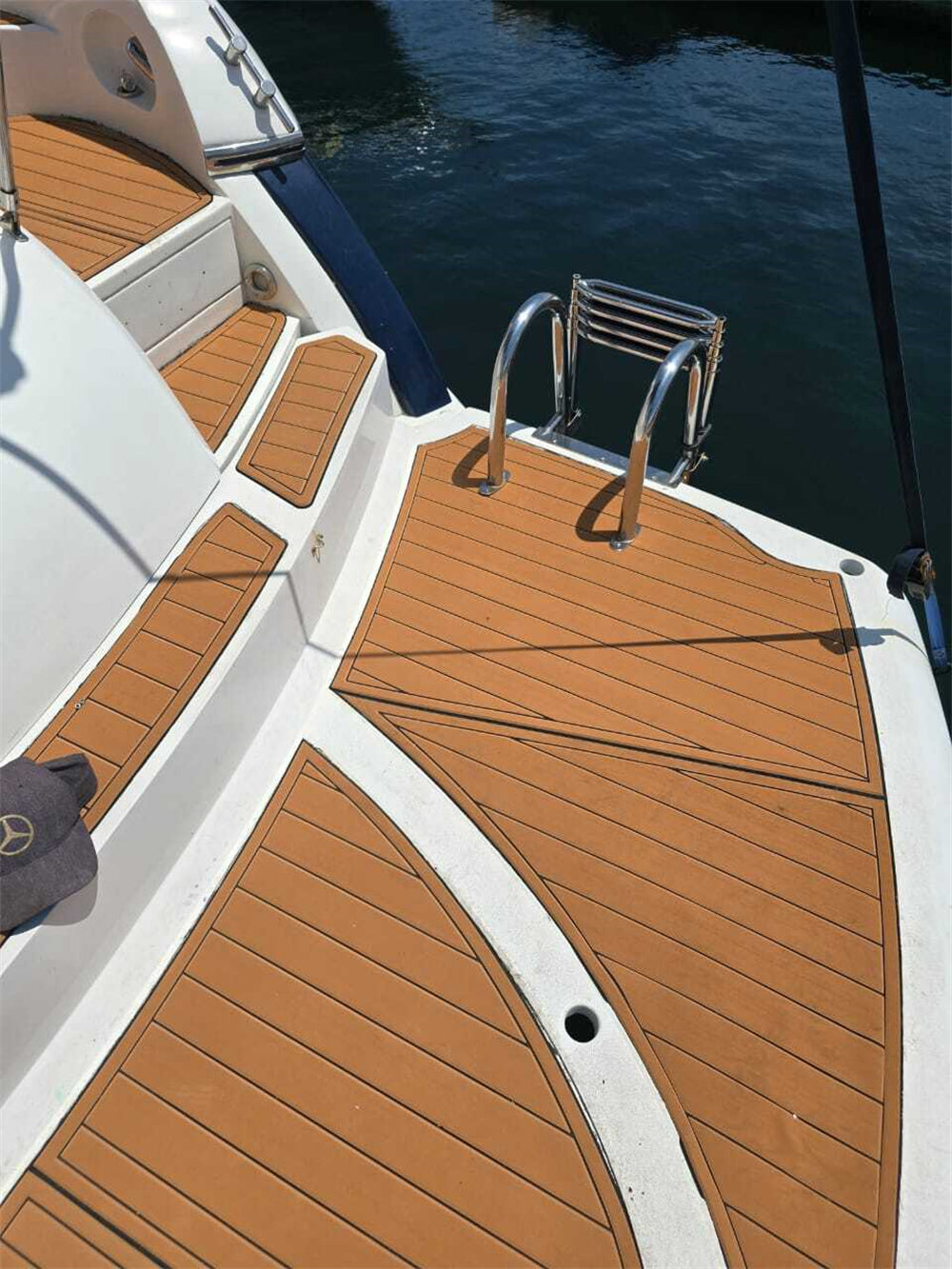 2003 Sunseeker Portofino 46 Swim Platform Cockpit Pad Boat EVA Foam Teak Deck Flooring Mat SeaDek MarineMat Gatorstep Style