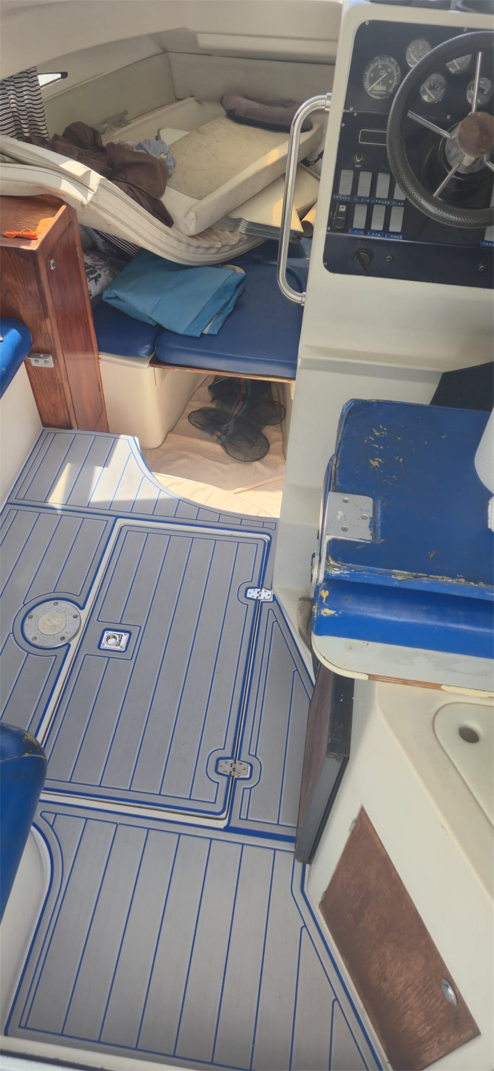 1998 Rio 800 Cabin Fish Swim Platform Cockpit Cabin Boat EVA Foam Faux Teak Deck Floor Mat Seadek MarineMat Gatorstep Style Self Adhesive