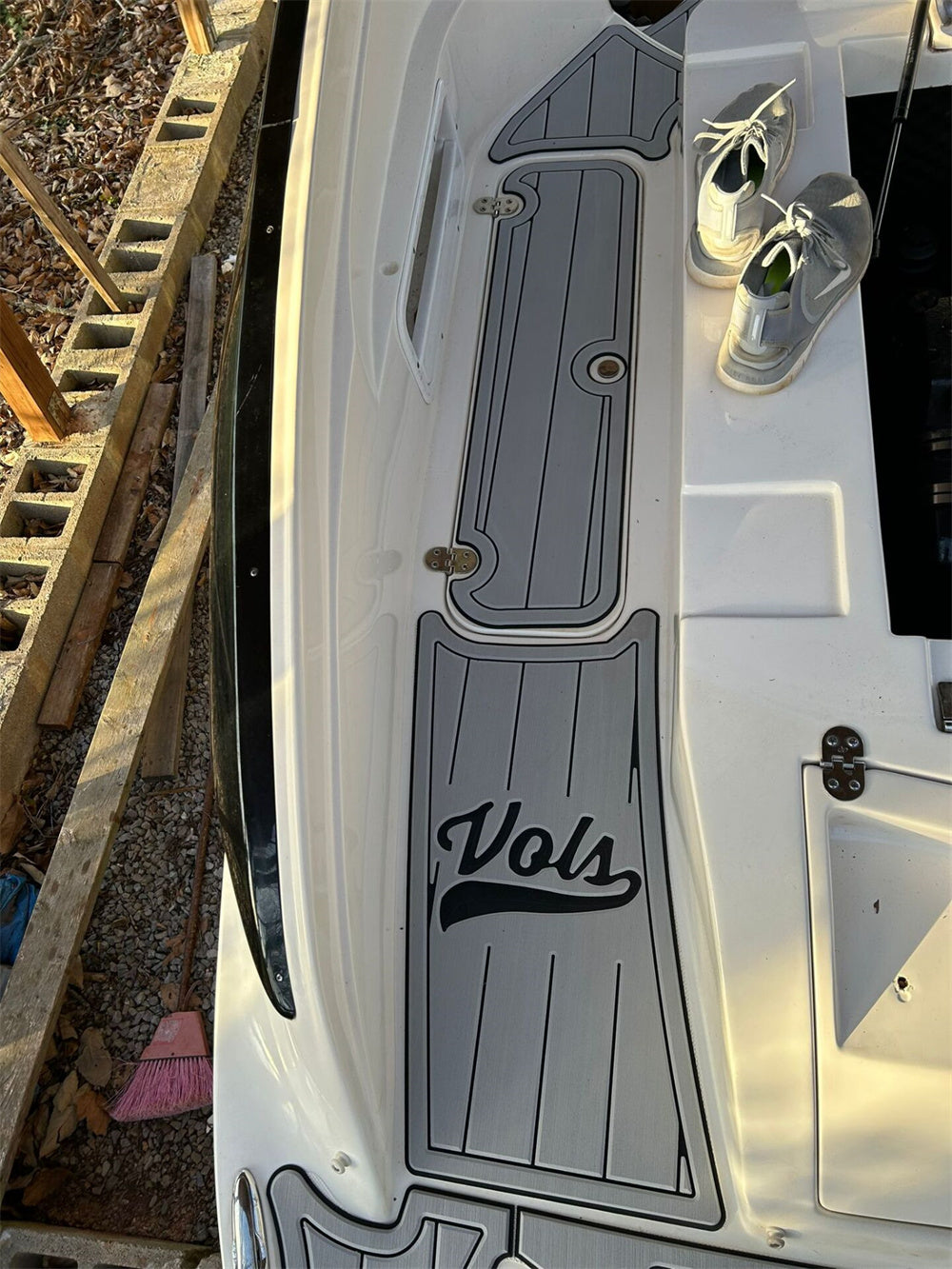 2009 Rinker Cuddy Captiva 246CC Swim Platform Cockpit Bow Pad Boat EVA Foam Faux Teak Floor Mat SeaDek Marine Mat Gatorstep