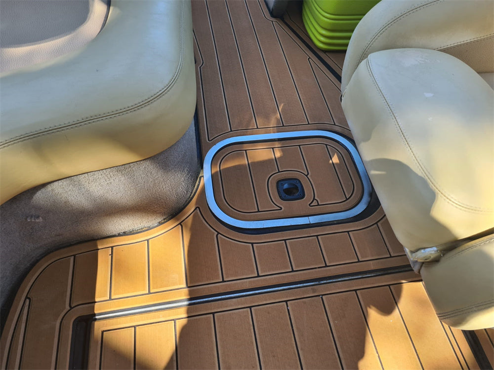 2005 Malibu 23 LSV Cockpit Pad Boat EVA Faux Teak Deck Floor Mat SeaDek MarineMat Gatorstep Style Self Adhesive