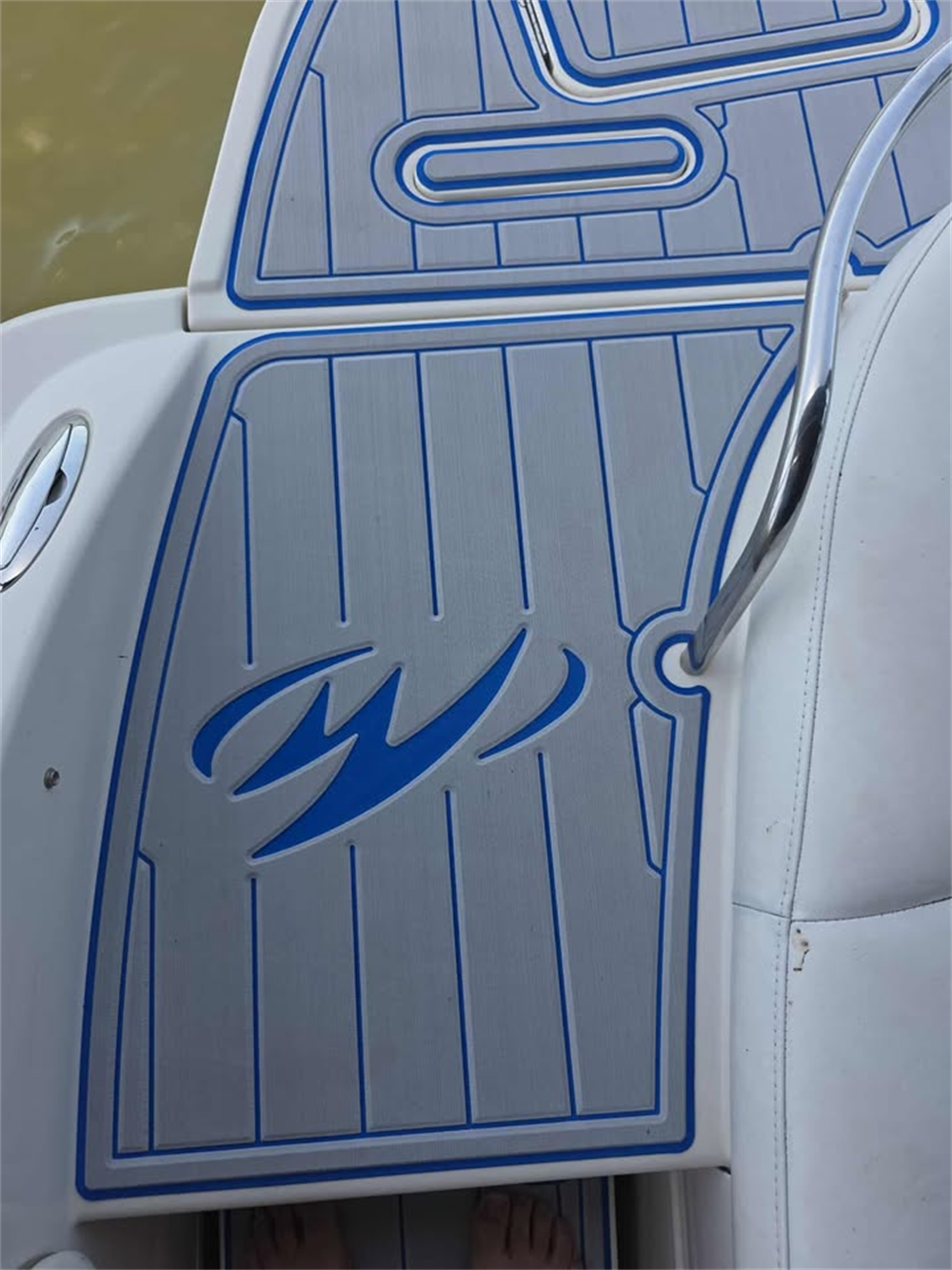 2005 Monterey 228SI Swim Platform Cockpit Pad Boat EVA Faux Teak Deck Floor Mat SeaDek MarineMat Gatorstep Style Self Adhesive