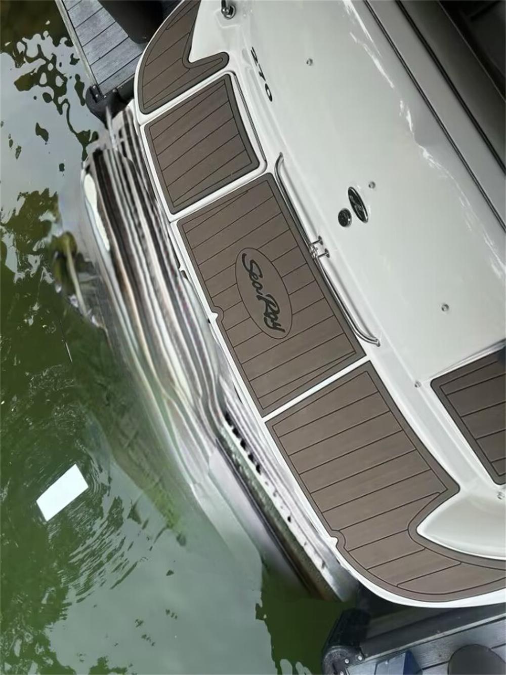 2005 Sea Ray 270 Sundeck Swim Platform Cockpit Pad Boat EVA Teak Floor Mat SeaDek MarineMat Gatorstep Style Self Adhesive