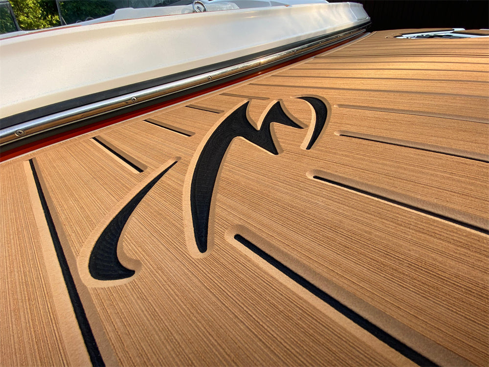 2008 Monterey 194 FS Swim Platform Cockpit Pad Boat EVA Foam Faux Teak Deck Floor Mat SeaDek MarineMat Gatorstep Style Adhesive