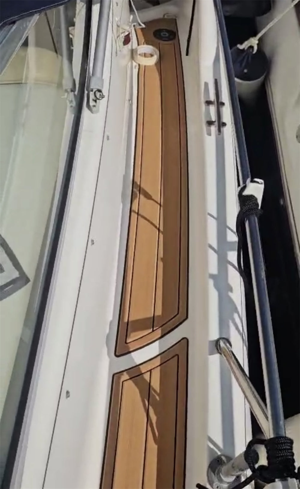 2004 Jeanneau Leader 805 Swim Platform Step Cockpit Boat Pad EVA Foam Faux Teak Deck Floor Mat Seadek MarineMat Gatorstep Style Self Adhesive