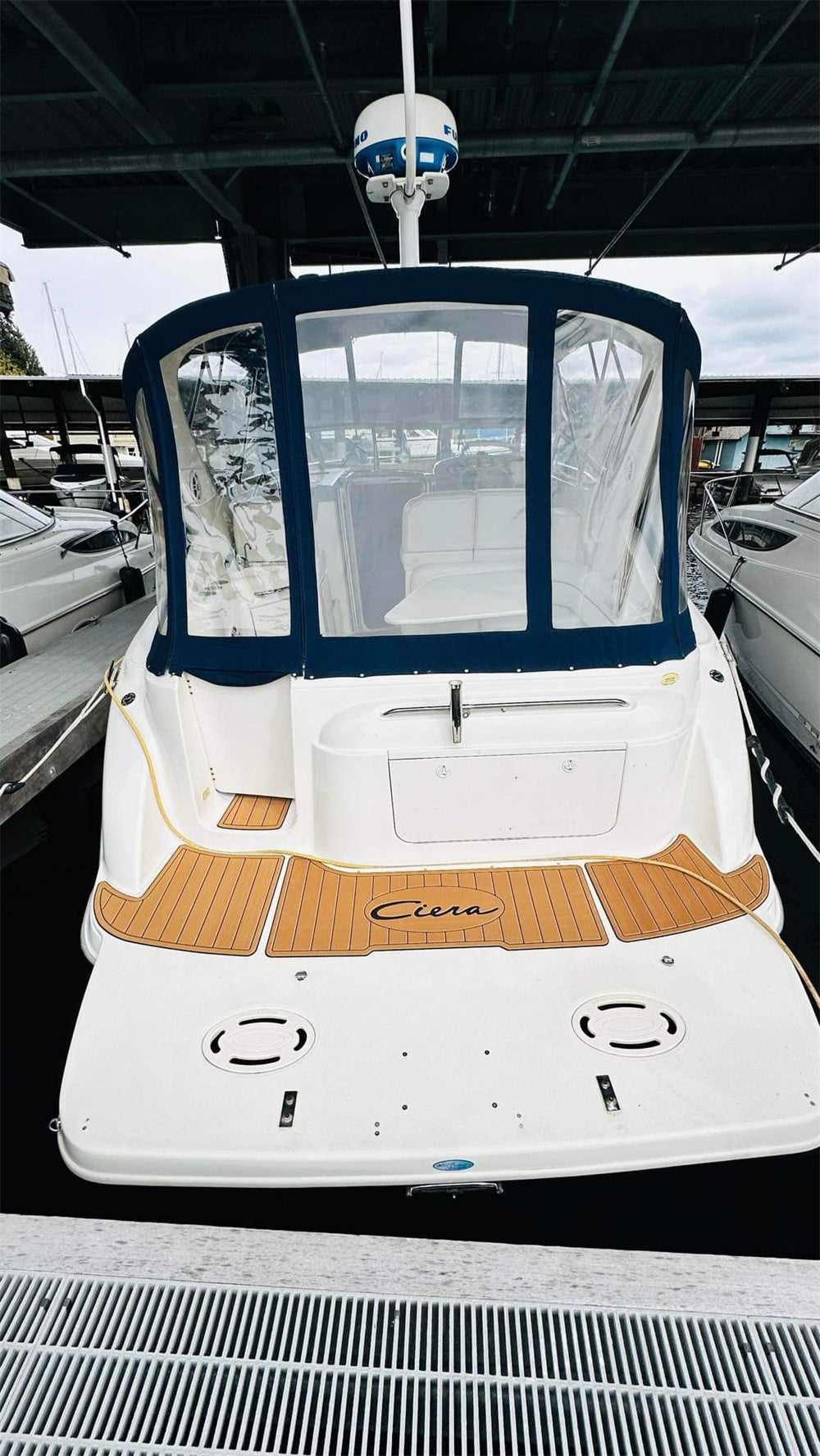 2004 Bayliner 305 Ciera Swim Platform Cockpit Pad Boat EVA Foam Teak Floor Mat SeaDek MarineMat Gatorstep Style Self Adhesive