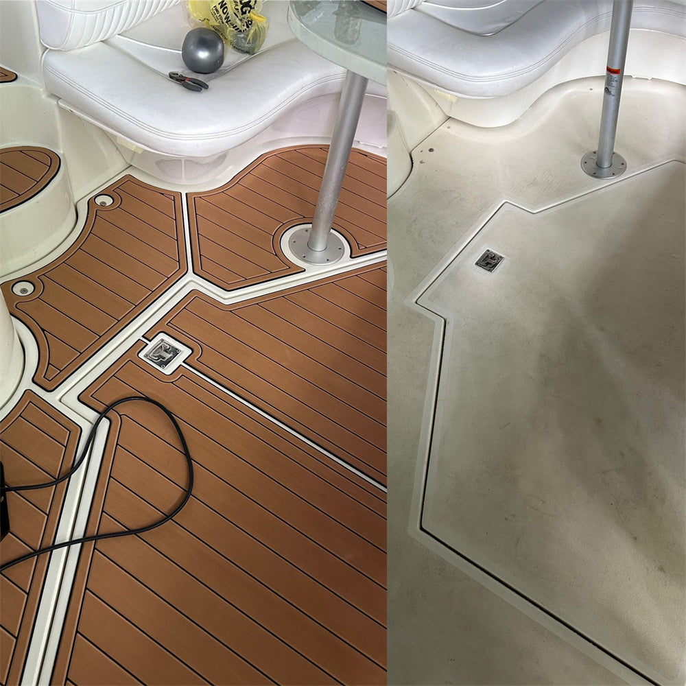 1998-2002 Cruisers Yachts 3870 Swim Platform Cockpit Pad Boat EVA Teak Floor Mat SeaDek MarineMat Gatorstep Style Self Adhesive
