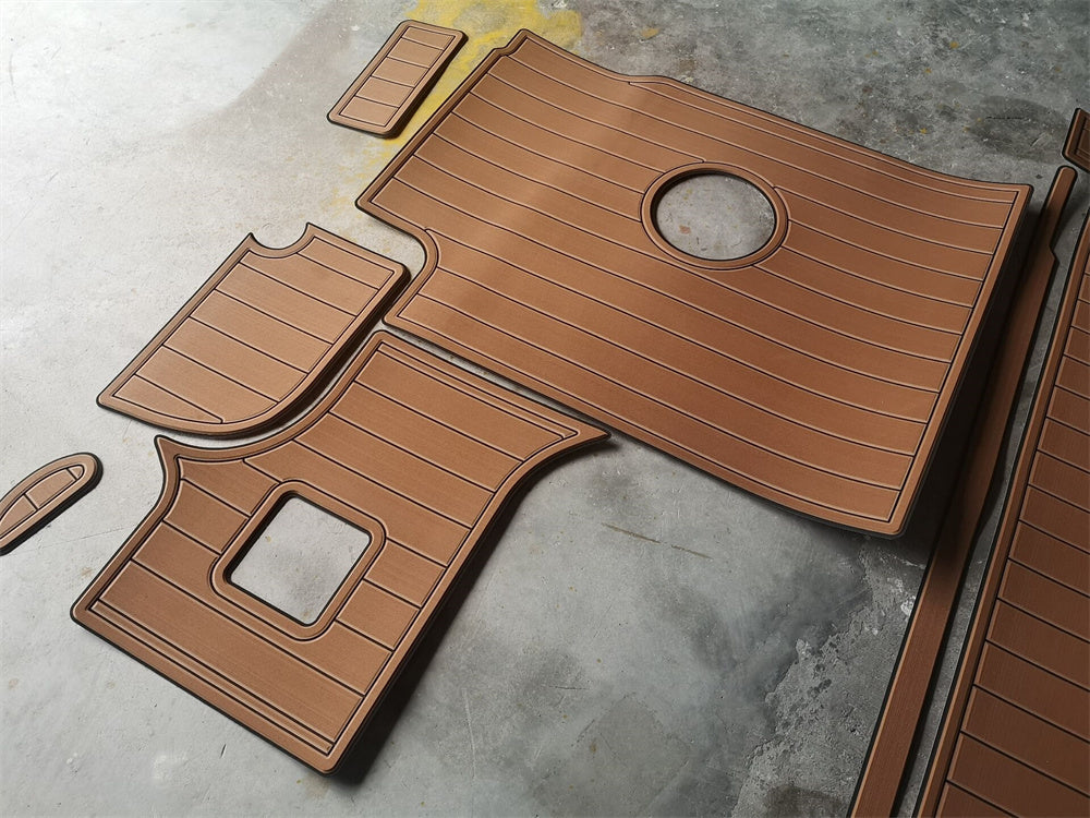 1999 Bayliner 2855 Swim Platform Cockpit Boat EVA Foam Faux Teak Deck Floor Pad Mat SeaDek MarineMat Gatorstep Style Self Adhesive