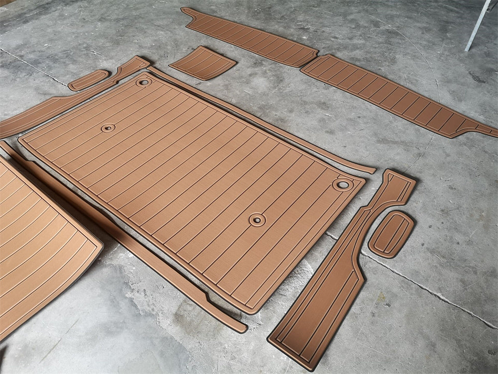 1999 Bayliner 2855 Swim Platform Cockpit Boat EVA Foam Faux Teak Deck Floor Pad Mat SeaDek MarineMat Gatorstep Style Self Adhesive