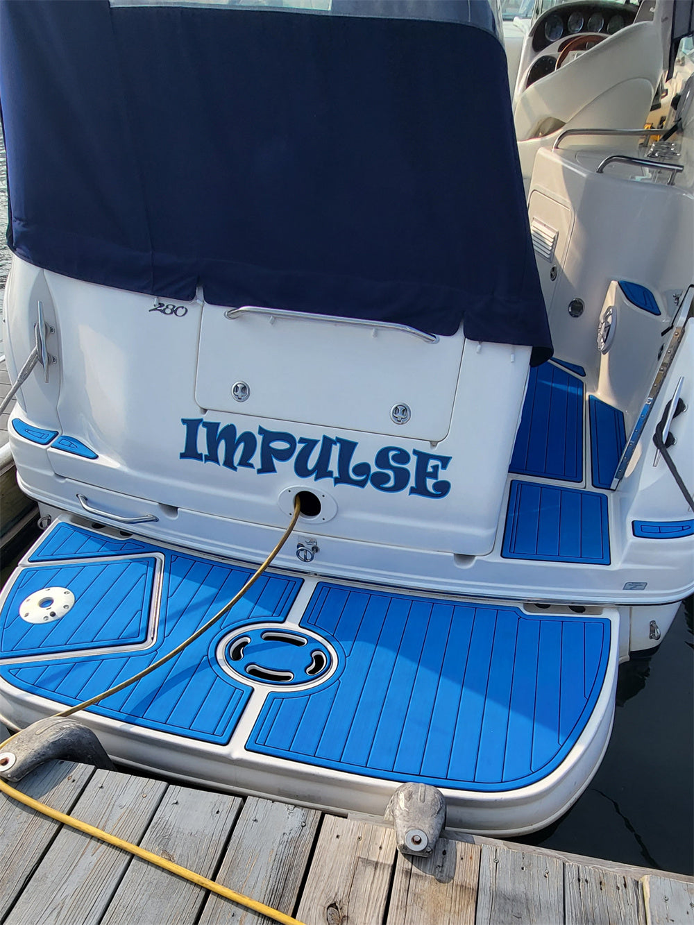 2008 Sea Ray 280 Sundancer Cabin Pad Boat EVA Foam Faux Teak Floor Mat SeaDek MarineMat Gatorstep Style Self Adhesive
