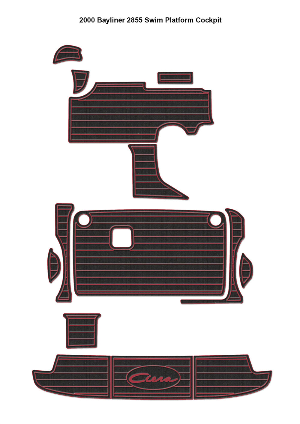 2000 Bayliner 2855 Swim Platform Cockpit Boat EVA Foam Teak Deck Floor Pad Mat SeaDek MarineMat Gatorstep Style Self Adhesive