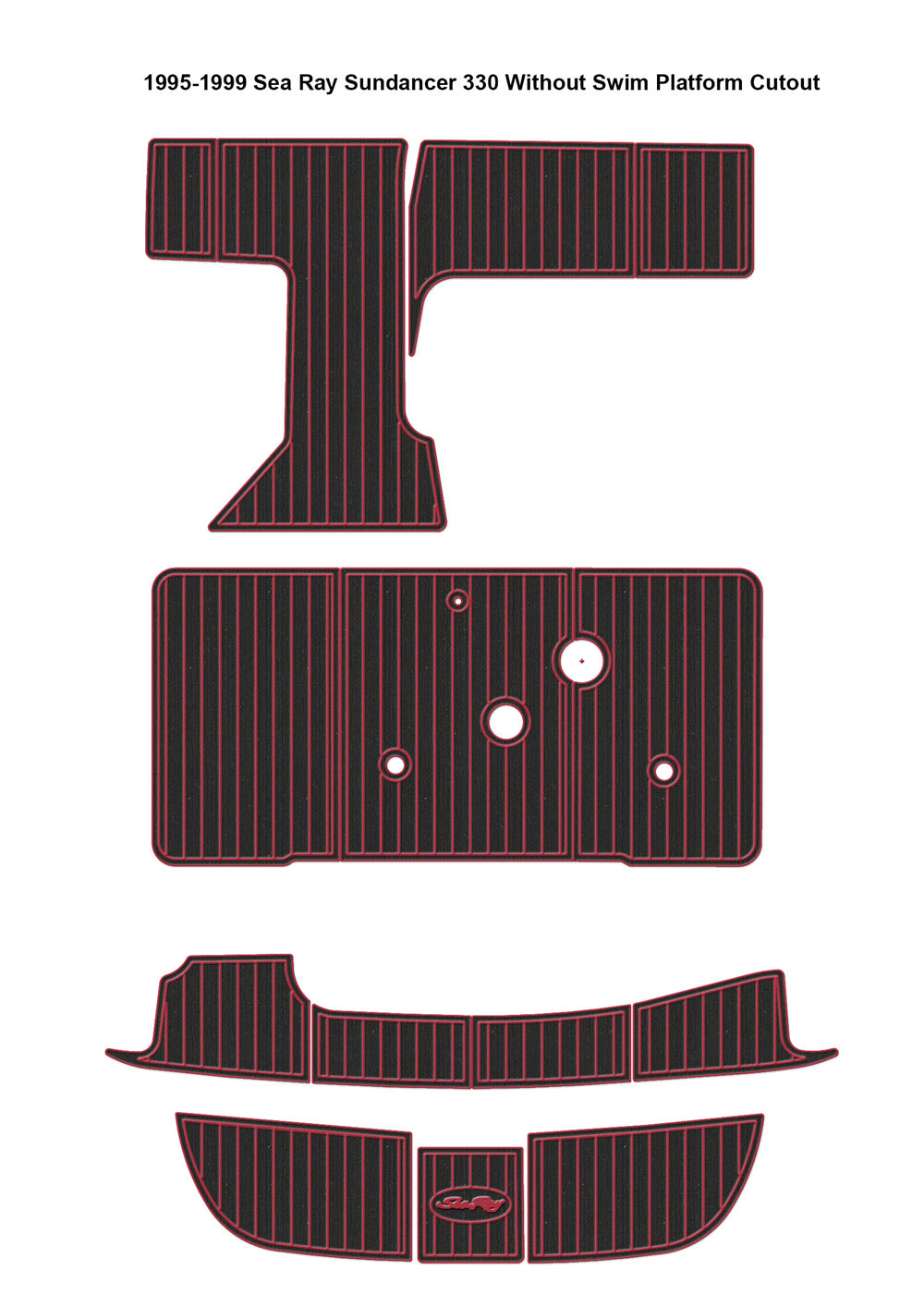 1995-1999 Sea Ray Sundancer 330 Swim Platform Cockpit Pad Boat EVA Foam Faux Teak Floor SeaDek MarineMat Gatorstep Style Self Adhesive