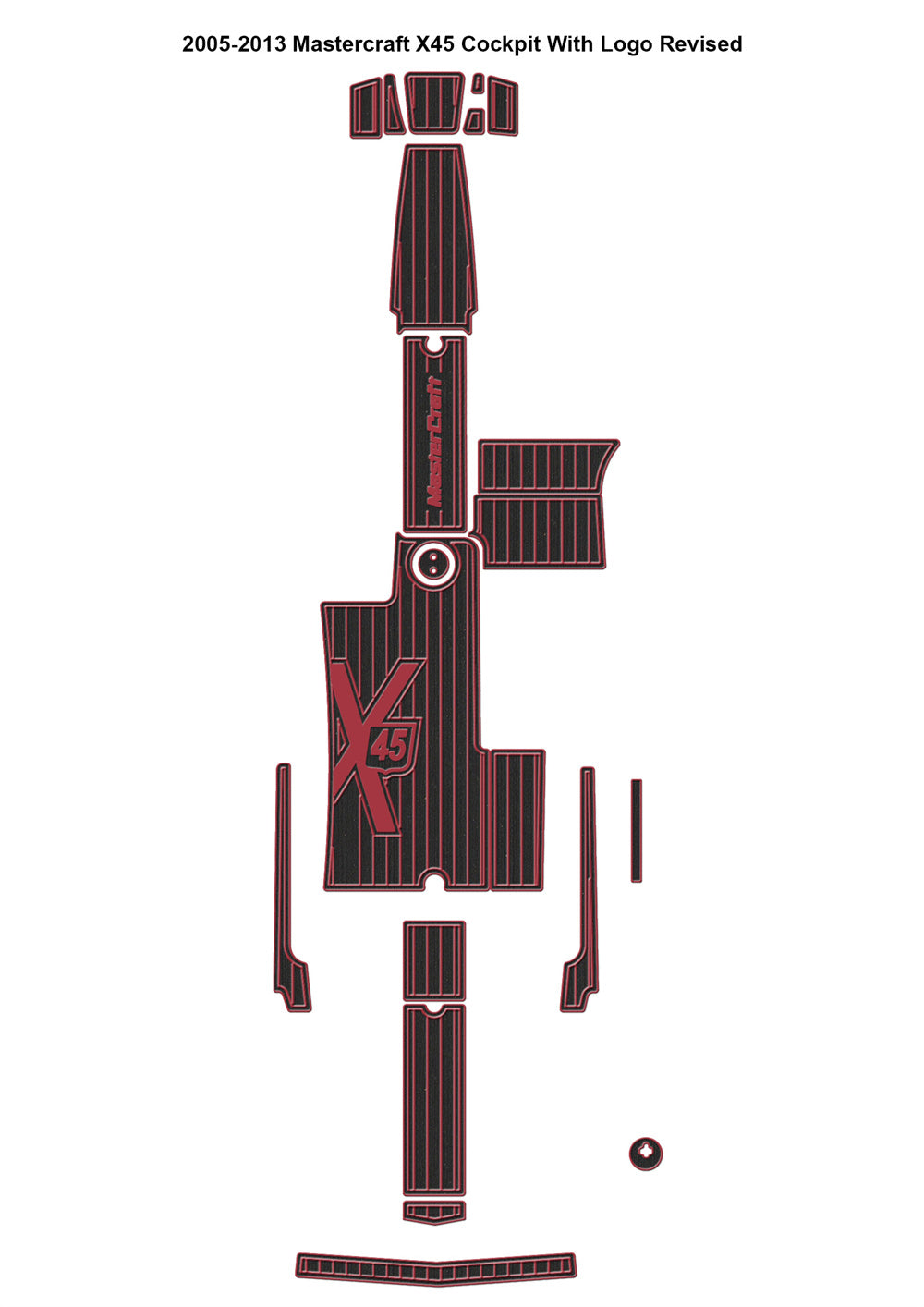 2005-2013 Mastercraft X45 Cockpit Pad Boat EVA Foam Faux Teak Deck Floor Mat SeaDek MarineMat Gatorstep Style Self Adhesive