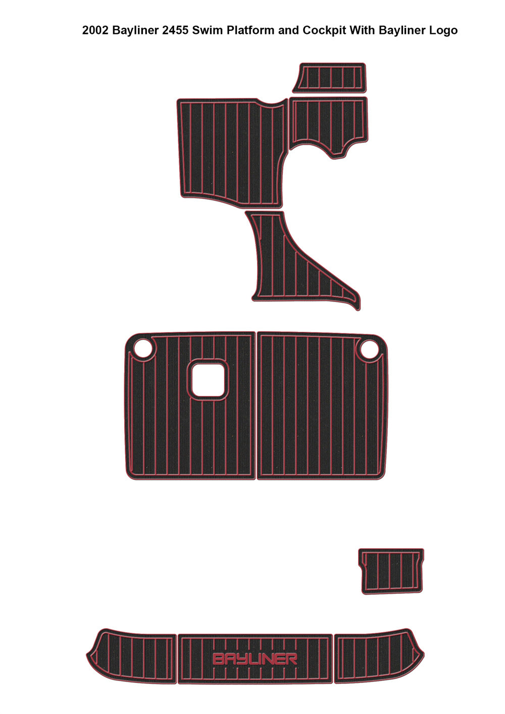 2002 Bayliner 2455 Swim Platform Cockpit Boat EVA Foam Faux Teak Deck Floor Pad Mat SeaDek MarineMat Gatorstep Style Self Adhesive