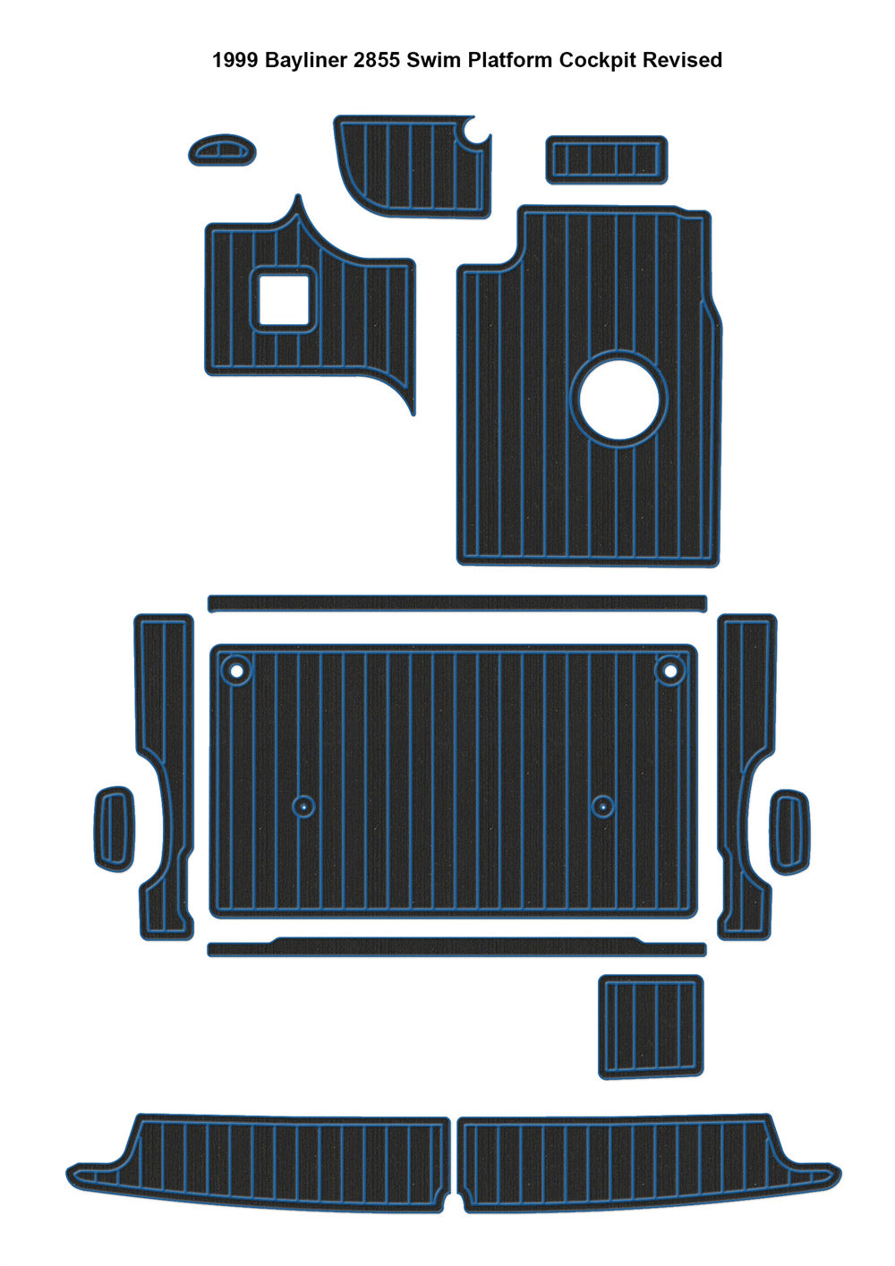 1999 Bayliner 2855 Swim Platform Cockpit Boat EVA Foam Faux Teak Deck Floor Pad Mat SeaDek MarineMat Gatorstep Style Self Adhesive