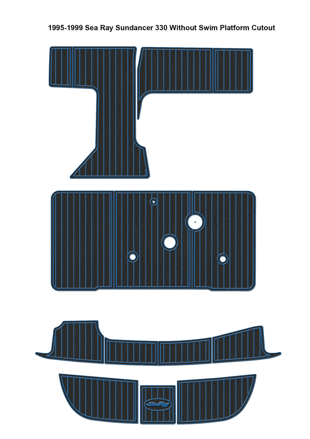 1995-1999 Sea Ray Sundancer 330 Swim Platform Cockpit Pad Boat EVA Foam Faux Teak Floor SeaDek MarineMat Gatorstep Style Self Adhesive