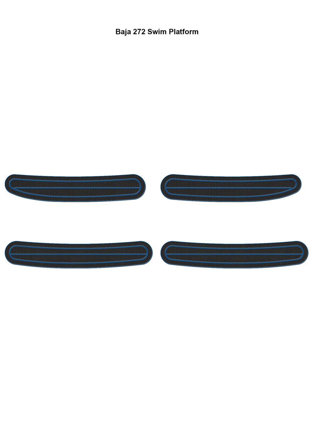 Baja 272 Swim Platform Step Pad Boat EVA Foam Faux Teak Deck Floor Mat Flooring SeaDek MarineMat Gatorstep Style Self Adhesive