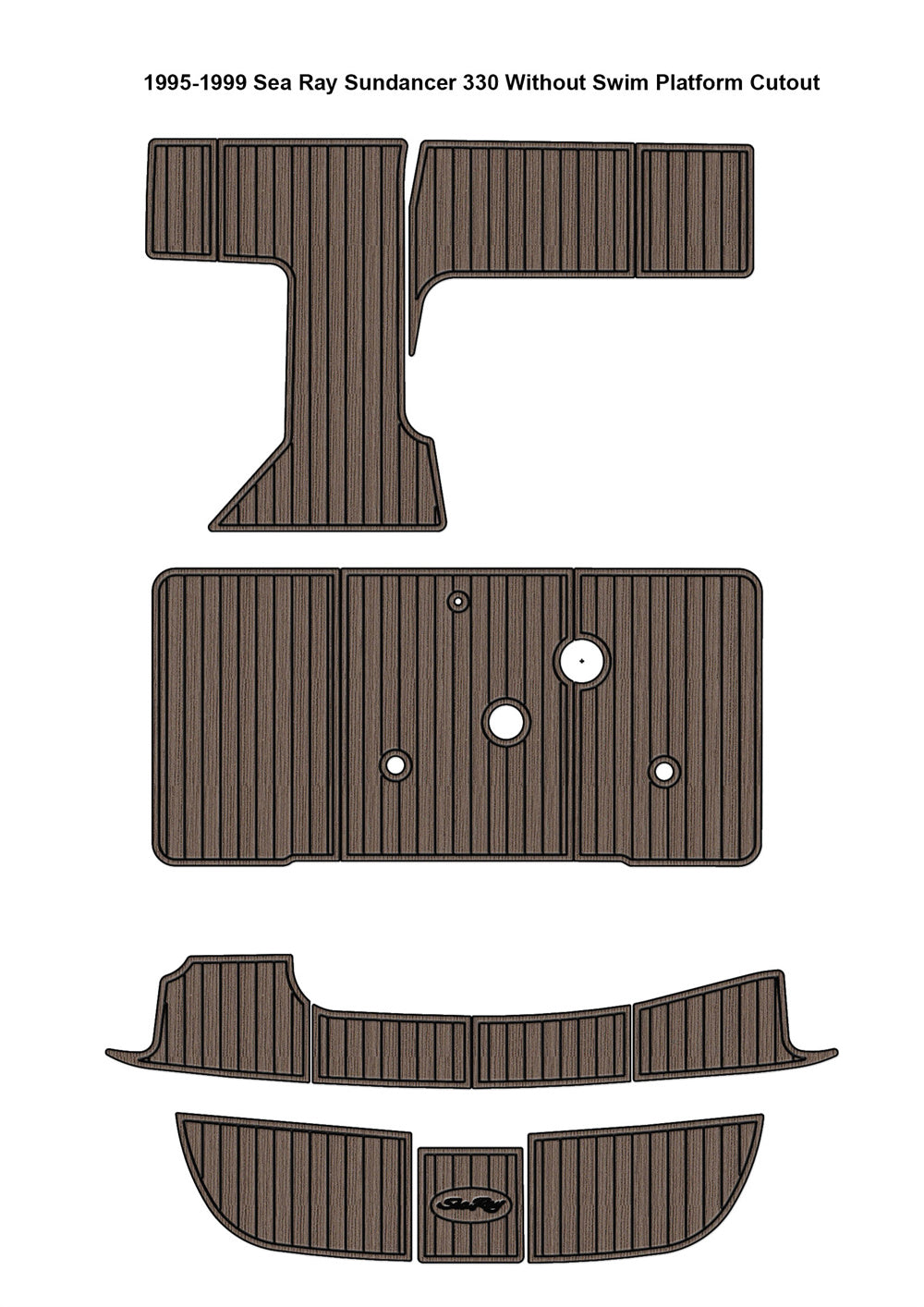 1995-1999 Sea Ray Sundancer 330 Swim Platform Cockpit Pad Boat EVA Foam Faux Teak Floor SeaDek MarineMat Gatorstep Style Self Adhesive