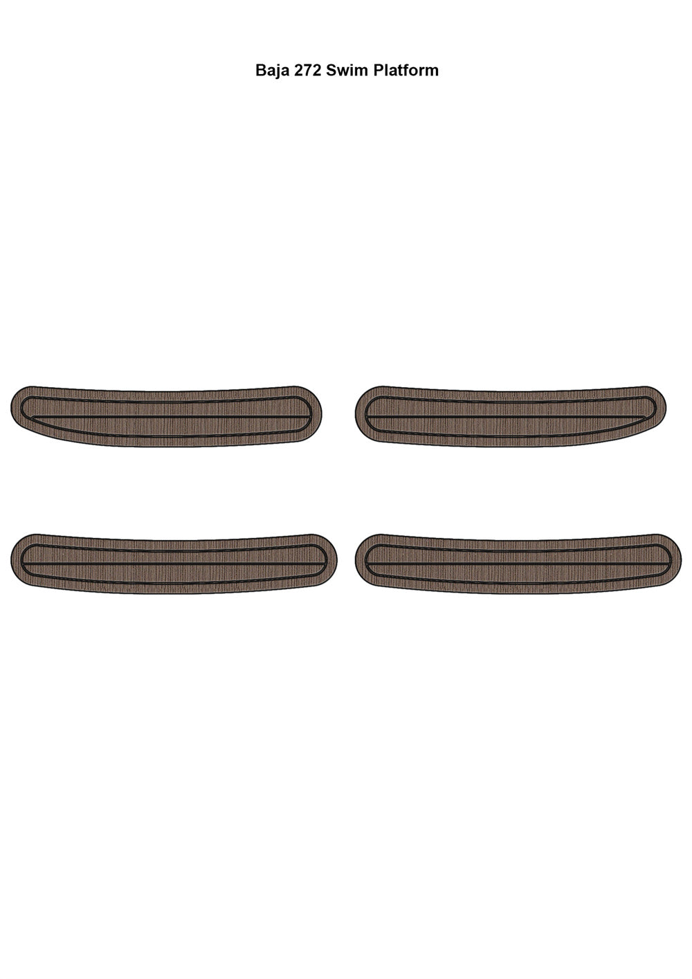 Baja 272 Swim Platform Step Pad Boat EVA Foam Faux Teak Deck Floor Mat Flooring SeaDek MarineMat Gatorstep Style Self Adhesive