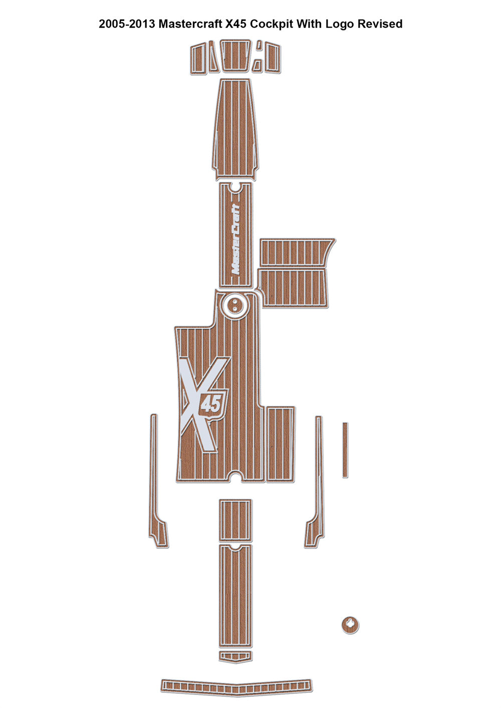 2005-2013 Mastercraft X45 Cockpit Pad Boat EVA Foam Faux Teak Deck Floor Mat SeaDek MarineMat Gatorstep Style Self Adhesive