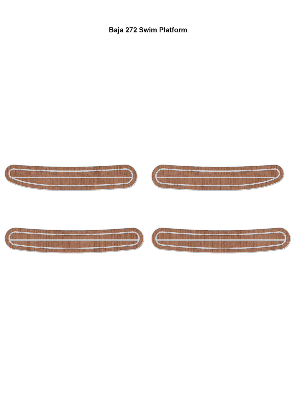 Baja 272 Swim Platform Step Pad Boat EVA Foam Faux Teak Deck Floor Mat Flooring SeaDek MarineMat Gatorstep Style Self Adhesive