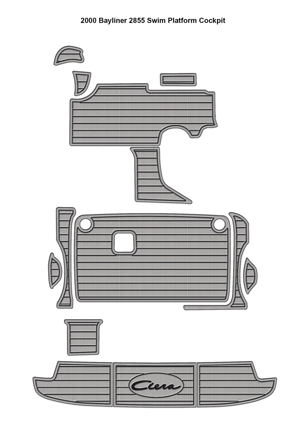 2000 Bayliner 2855 Swim Platform Cockpit Boat EVA Foam Teak Deck Floor Pad Mat SeaDek MarineMat Gatorstep Style Self Adhesive