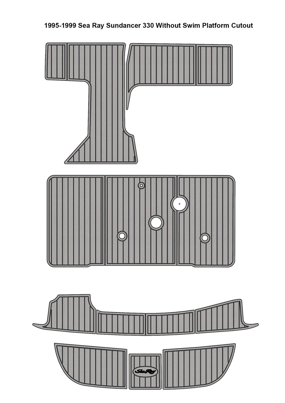 1995-1999 Sea Ray Sundancer 330 Swim Platform Cockpit Pad Boat EVA Foam Faux Teak Floor SeaDek MarineMat Gatorstep Style Self Adhesive