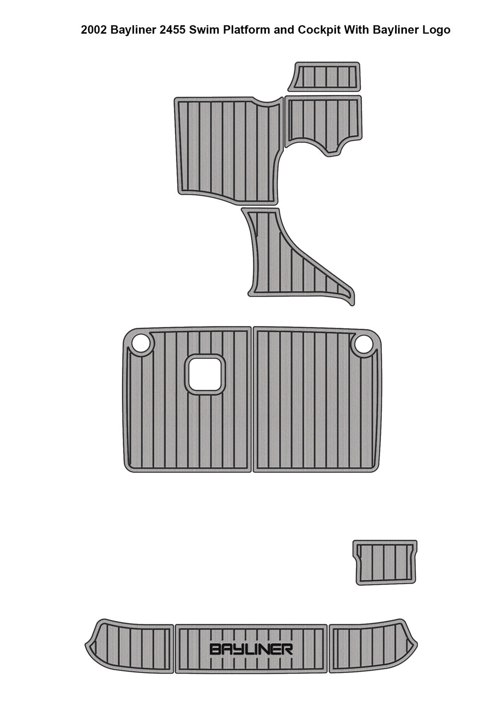 2002 Bayliner 2455 Swim Platform Cockpit Boat EVA Foam Faux Teak Deck Floor Pad Mat SeaDek MarineMat Gatorstep Style Self Adhesive