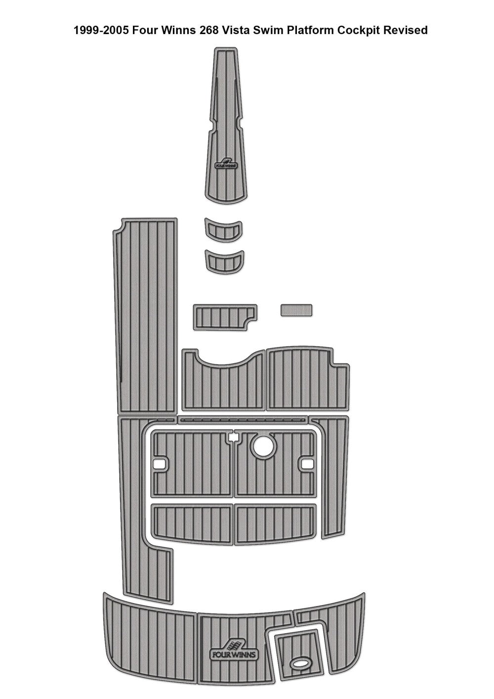 1999-2005 Four Winns 268 Vista Swim Platform Cockpit Boat EVA Foam Faux Teak Floor Pad Mat SeaDek MarineMat Gatorstep Style Self Adhesive