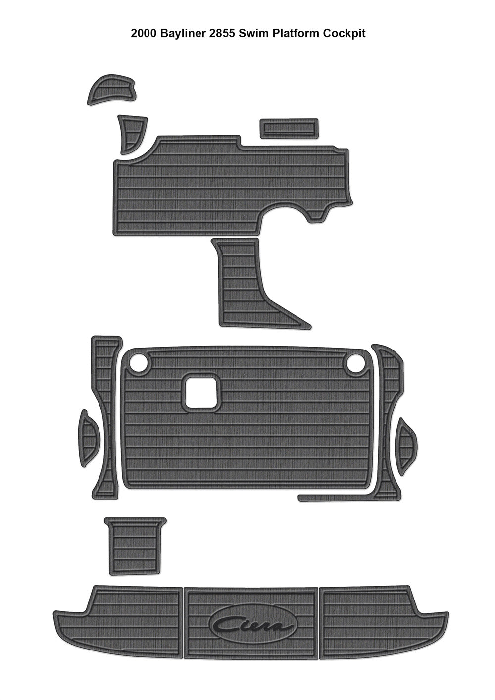 2000 Bayliner 2855 Swim Platform Cockpit Boat EVA Foam Teak Deck Floor Pad Mat SeaDek MarineMat Gatorstep Style Self Adhesive