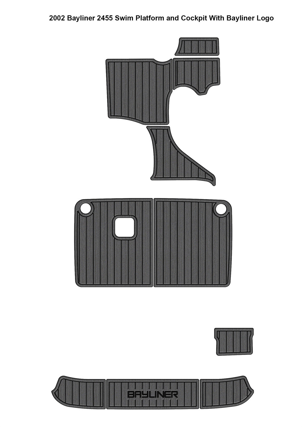 2002 Bayliner 2455 Swim Platform Cockpit Boat EVA Foam Faux Teak Deck Floor Pad Mat SeaDek MarineMat Gatorstep Style Self Adhesive