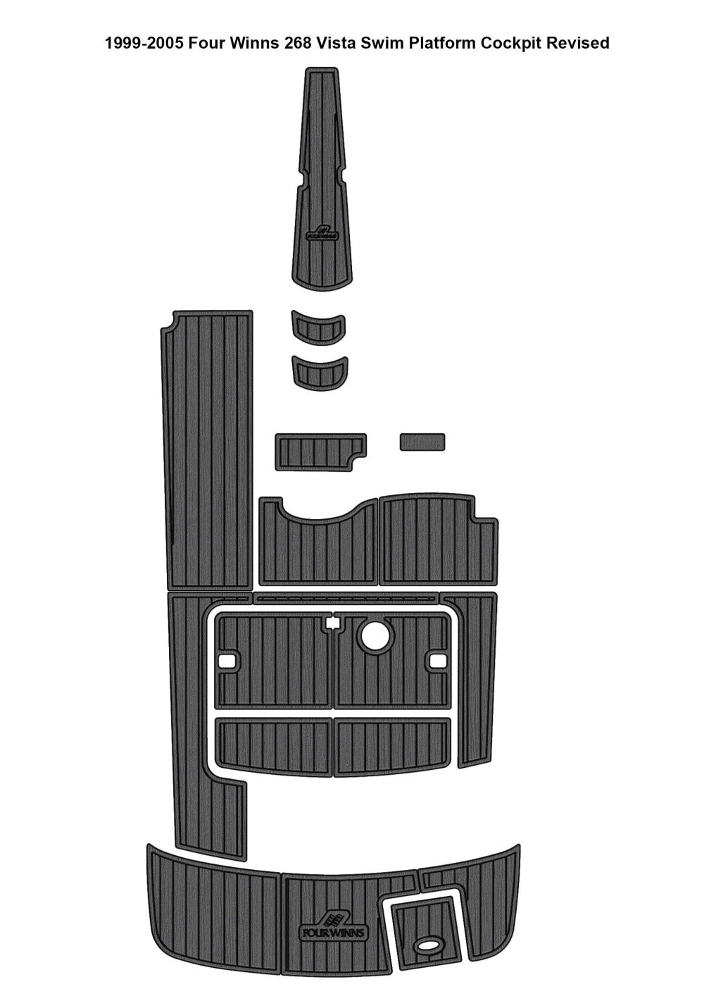 1999-2005 Four Winns 268 Vista Swim Platform Cockpit Boat EVA Foam Faux Teak Floor Pad Mat SeaDek MarineMat Gatorstep Style Self Adhesive