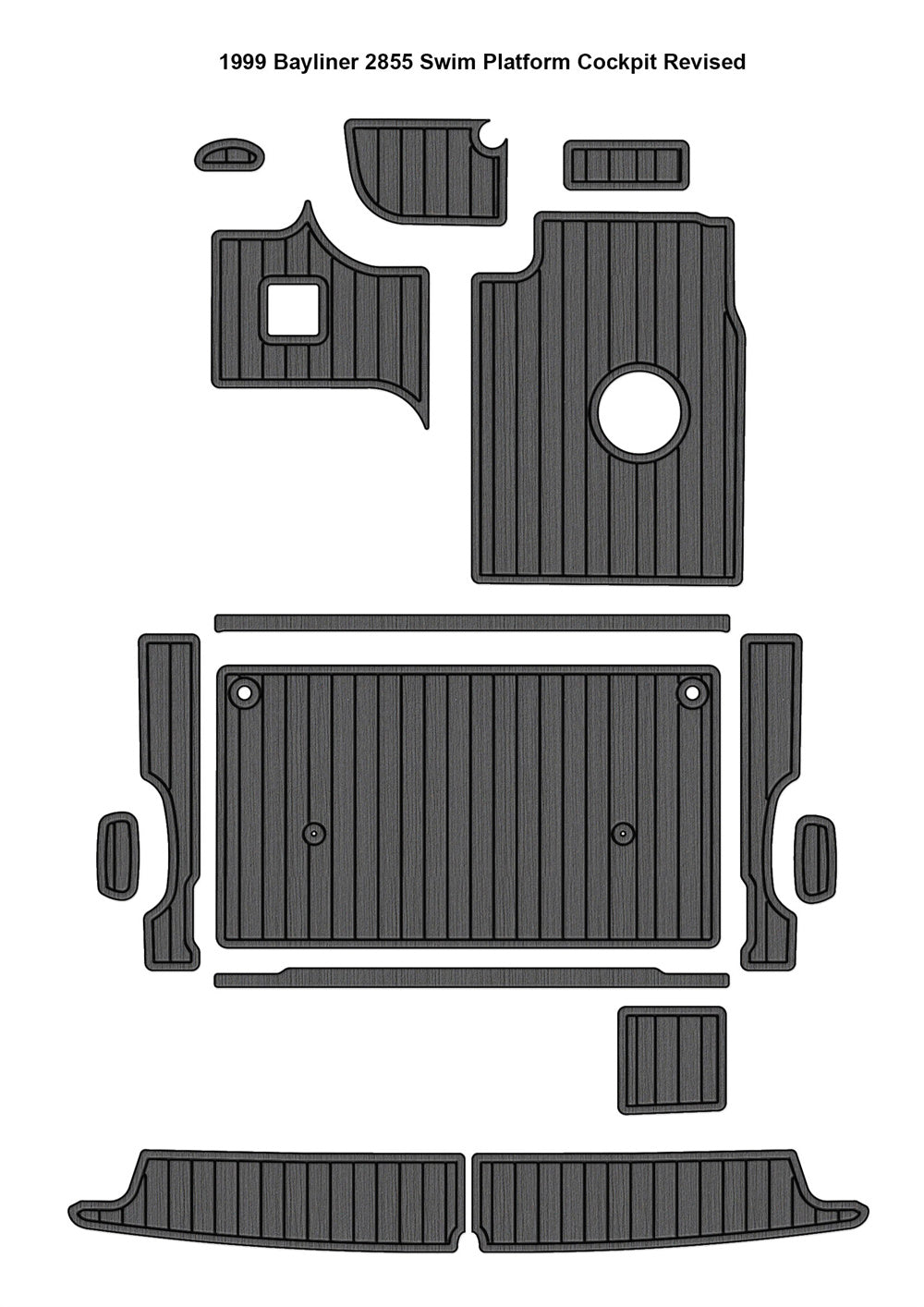 1999 Bayliner 2855 Swim Platform Cockpit Boat EVA Foam Faux Teak Deck Floor Pad Mat SeaDek MarineMat Gatorstep Style Self Adhesive